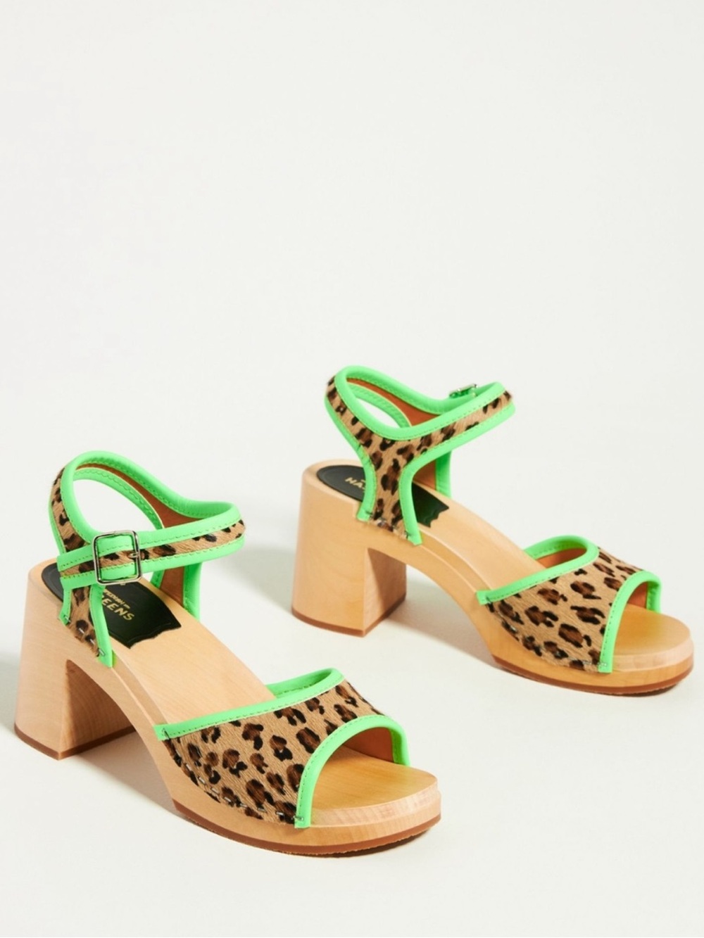 🆕{Swedish Hasbeens} Steppe Clog-inspired Animal Print Sandals